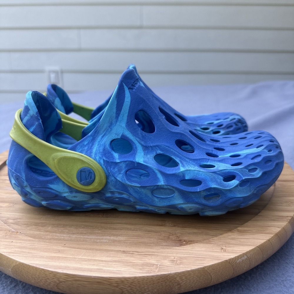 Merrell Hydro Moc Kids Boys Size 3 Blue Water Shoes Slip On Clogs MRS-1480-1